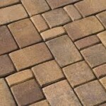 A close up of the brick pavement pattern